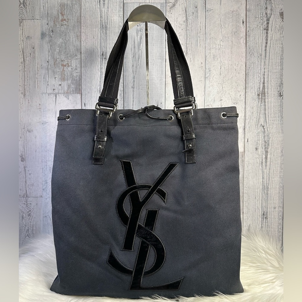 YSL drawstring tote in black